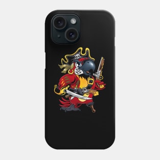 Fiery Buccaneer: Red Pirate Parrot Design Phone Case