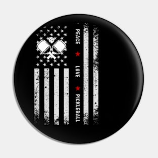 Funny 4th Of July Pickleball player gift,peace love pickleball usa flag Racquetball Players Paddleball Sports patriotic  Lover Pin