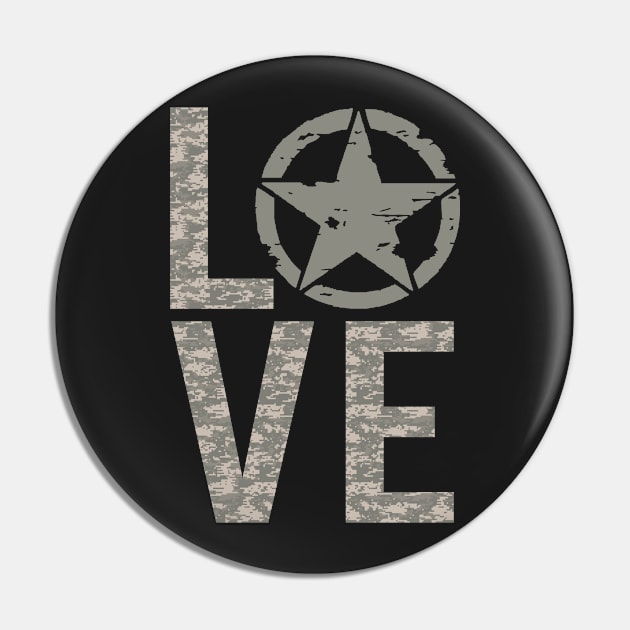 US Army Love Star Tshirt Pin by andytruong