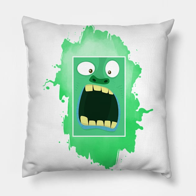 Green Monster Pillow by Frispa