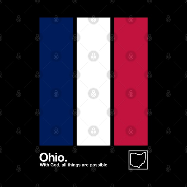 Ohio Flag  // Original Minimalist Artwork Poster Design by DankFutura