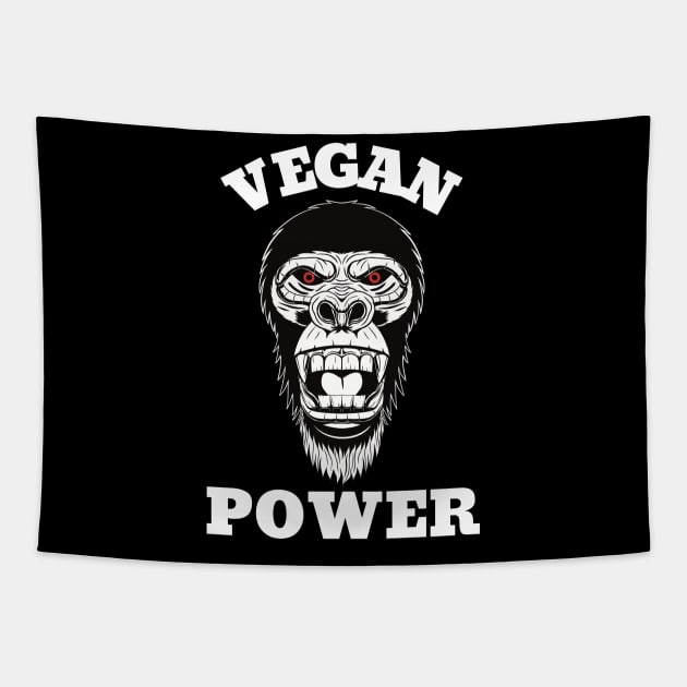 Vegan Power Workout, Gorilla Head Tapestry by micho2591