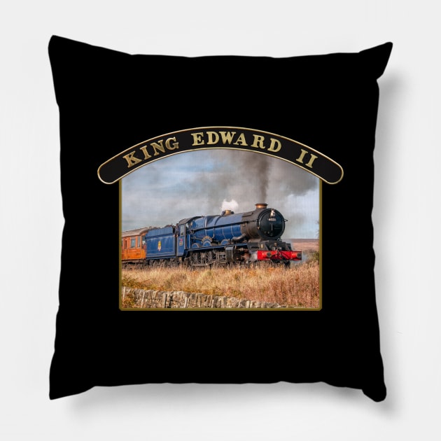 GWR King Edward the Second and Nameplate Pillow by SteveHClark