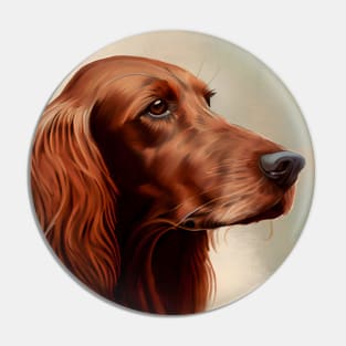 Watercolor Portrait of a Red Irish Setter Pin