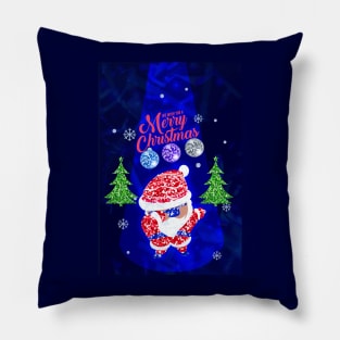 Sequin Santa Claus Dabbing Through The Snow, Christmas 2022 Pillow