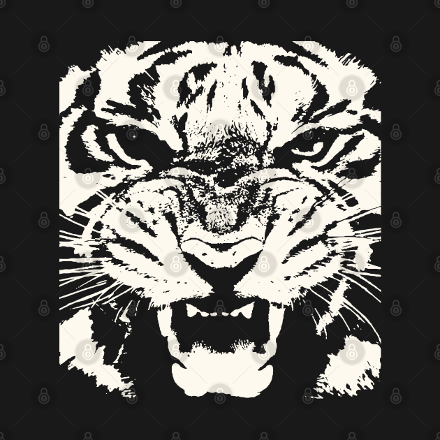 Tiger Vector Artistic White Face Cut Out by taiche