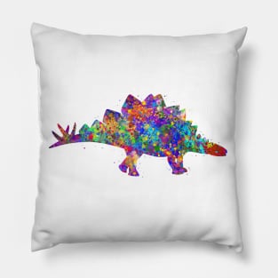 Stegosaurus dinosaur watercolor Pillow