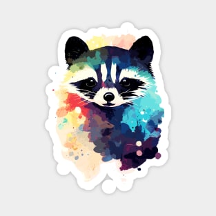 Raccoon Wild Nature Animal Colors Paint Magnet