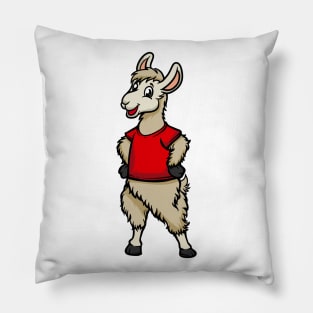 Cute Anthropomorphic Human-like Cartoon Character Llama in Clothes Pillow