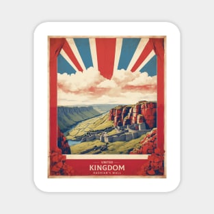 Hadrians Wall United Kingdom Vintage Travel Tourism Poster Magnet