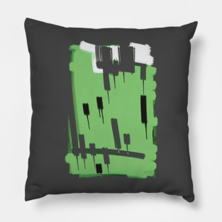 Abstract green strokes Pillow