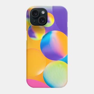 Colorful close up of oil drops in water Phone Case