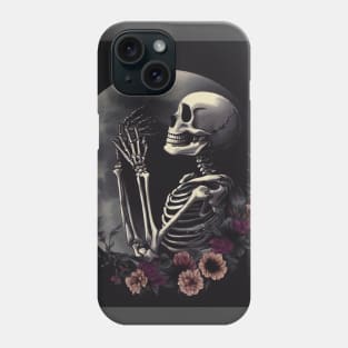 skeleton on the moon Phone Case