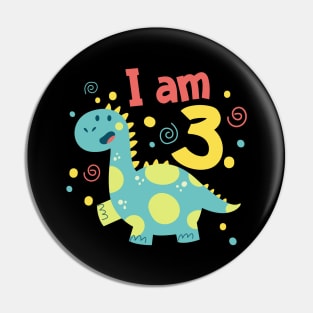 Dinosaur 3rd Birthday Kids Pin