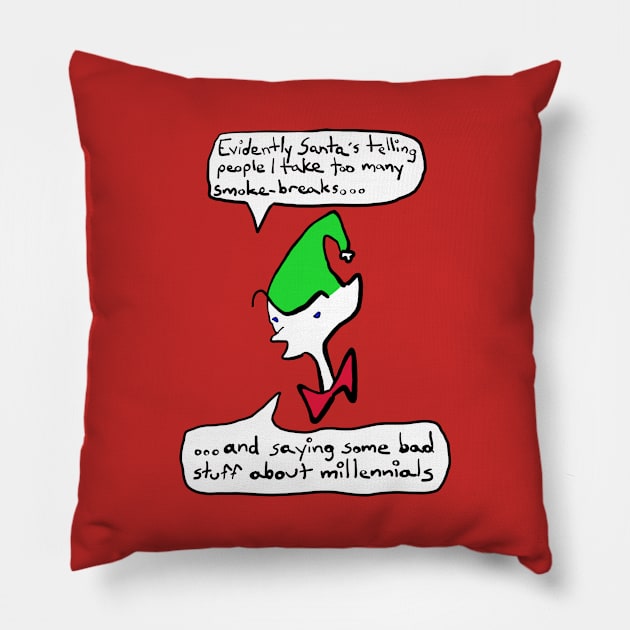 Christmas Santa's Elf Complaints Pillow by KennethJoyner