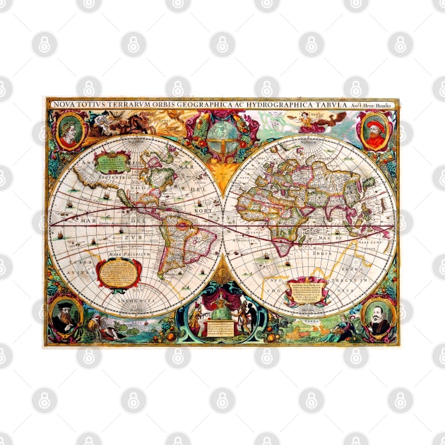 Henricus Hondius - World Map 1630 - Henricus Hondius - Ancient Worlds by Culturio