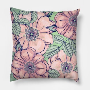 Pink Flowers Pillow