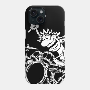 Crazy Drummer Cartoon Illustration Phone Case