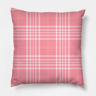 Pink and White Tartan Plaid Pattern Pillow