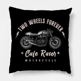 Two Wheels Forever Cafe Racer Pillow