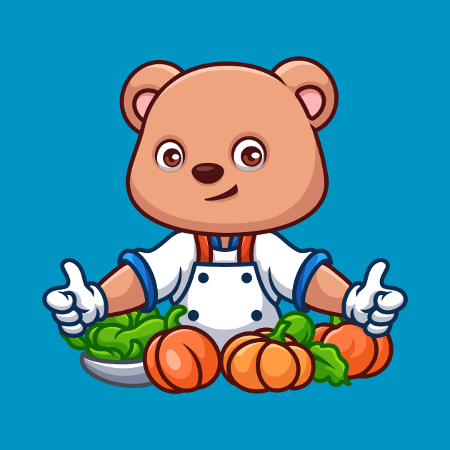 Chef Bear Cute Cartoon by GumregaStd