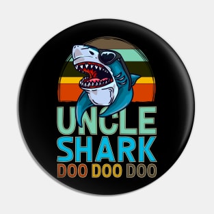 Uncle Shark Doo Doo Uncle Gifts Pin