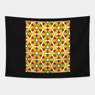 Red and Yellow Tulips Pattern Tapestry