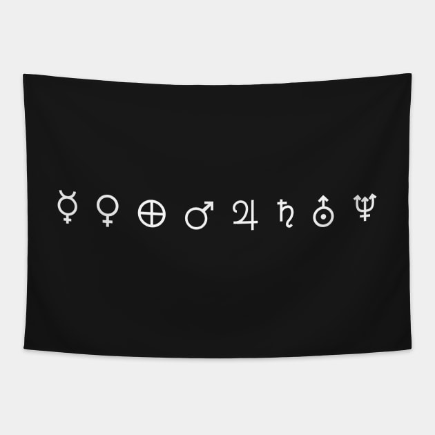 Planets Symbols Tapestry by SNXWorld