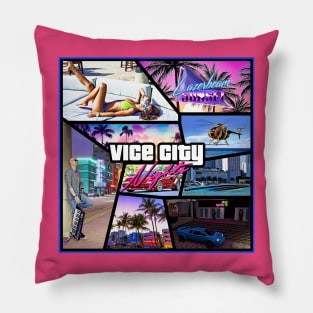 Vice City Nights Album Art Pillow