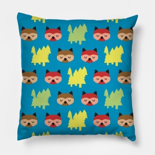 Forest Bandit Raccoons II Pillow