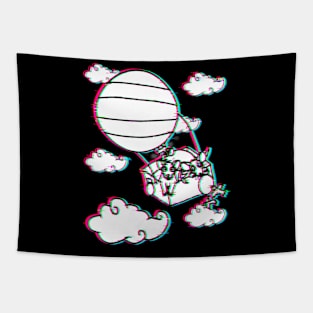 Hot Air Balloon Rats (Glitched Version) Tapestry