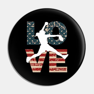 Love American Softballn Pin