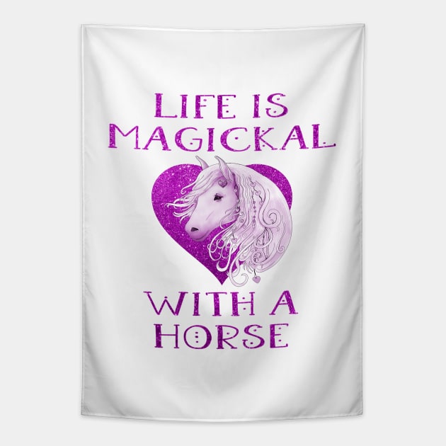 Cheeky Witch® Pink Life is Magickal With a Horse Tapestry by Cheeky Witch