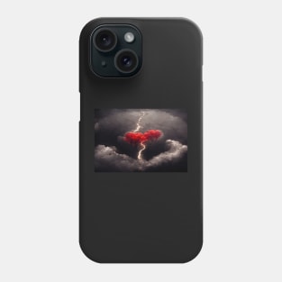 Red Broken Heart in the Clouds /  Broken Hearts Unwind Designs Phone Case