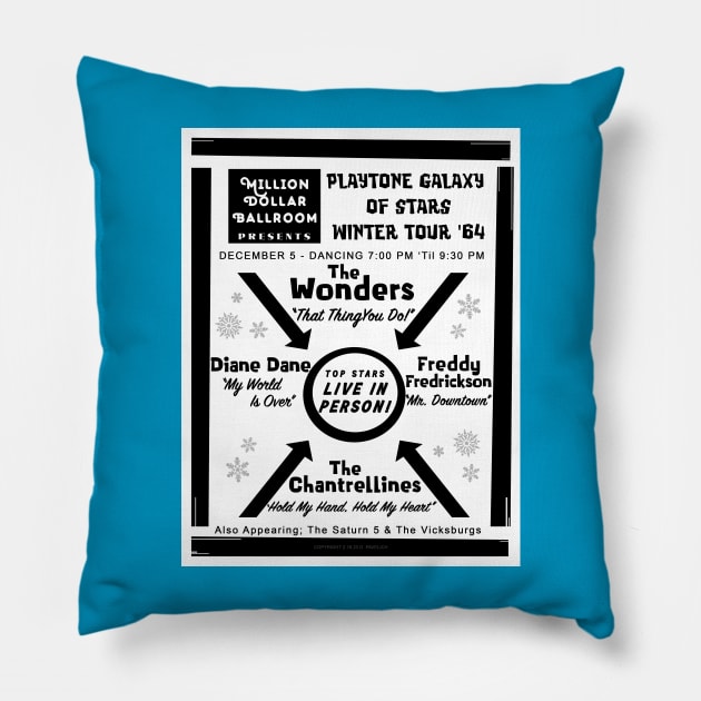 Galaxy Of Stars Winter Tour '64 Pillow by Vandalay Industries