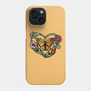 Monarch Butterfly Nature Heart Phone Case