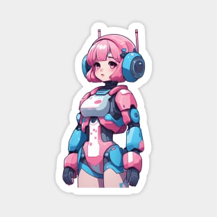 Cute bubblegum robot girl Magnet