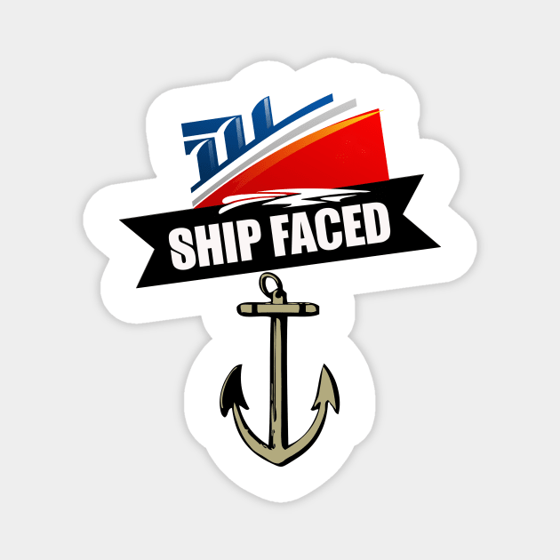 Funny Ship Faced Booze Cruise Boating Nautical Pun Magnet by theperfectpresents