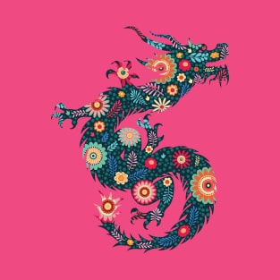 Dragon with flowers T-Shirt