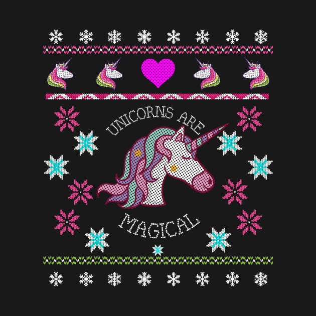 Unicorns are Awesome Ugly Christmas Design by Brobocop