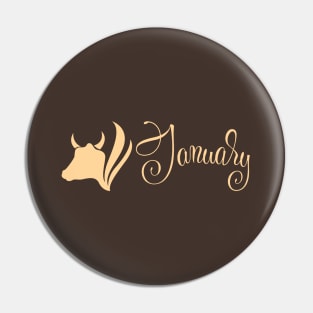 January Caramel Ox Pin