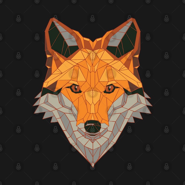 Polygonal Geometric Fox by Printroof