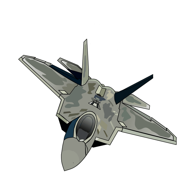 Fighter aircraft cartoon illustration by Miss Cartoon