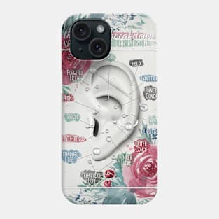 Ear Piercing Chart with Loose Watercolor Florals Phone Case