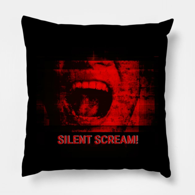 Horror Lover Gift Silent Scream Halloween Pillow by Suchmugs