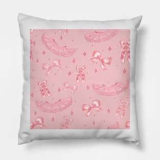 cute baby ballerina pattern pink Pillow