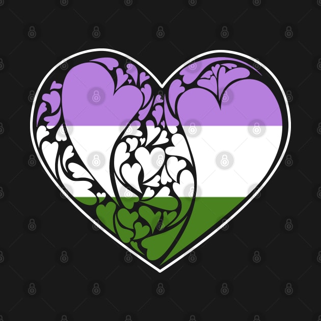 Genderqueer Flag LGBT+ Heart by aaallsmiles