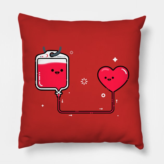 Donate Blood, Save Lives Pillow by Spaksu