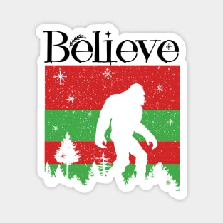 Believe Bigfoot Christmas Ugly Magnet