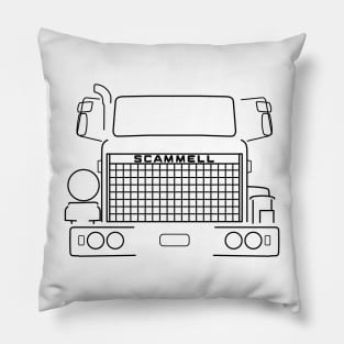 Scammell S24 classic lorry black outline graphic Pillow